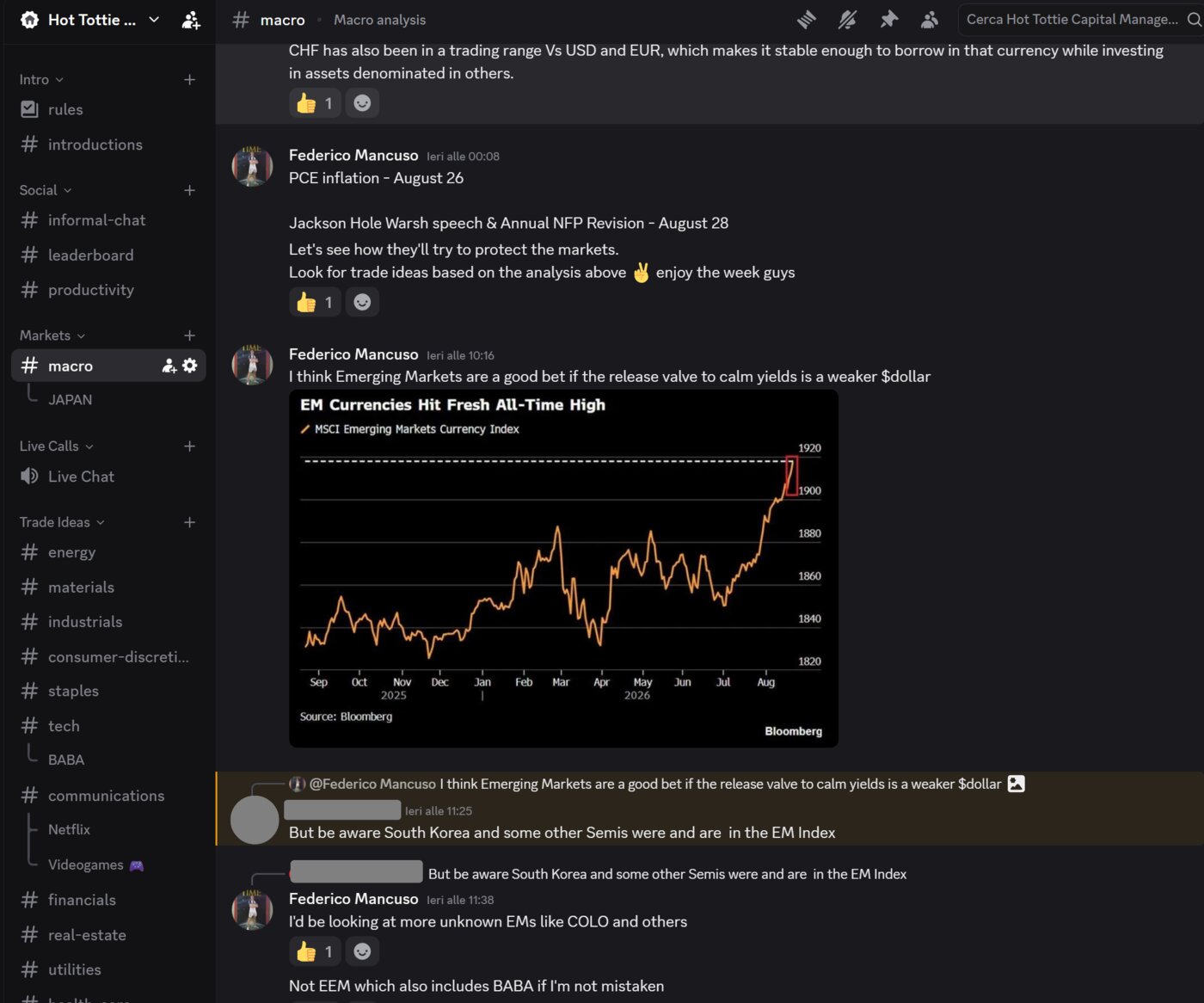 Community trading discussion screenshot