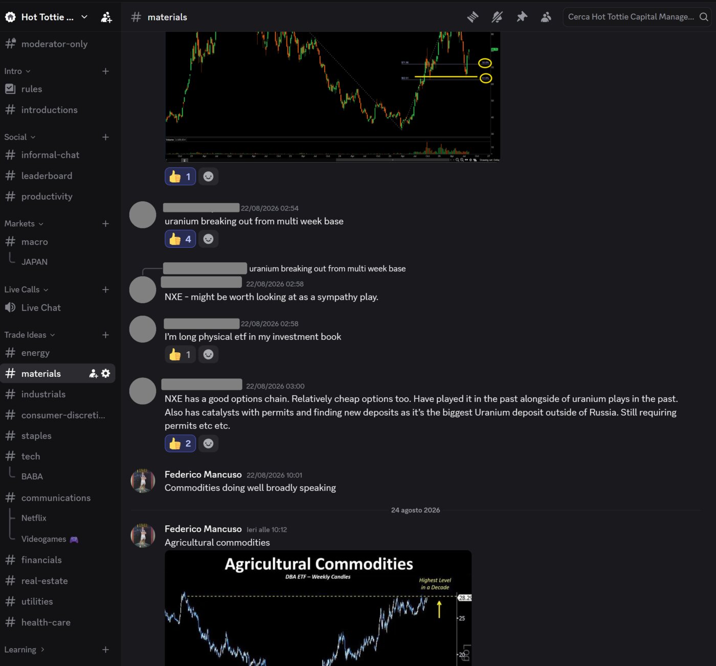 Community trading discussion screenshot