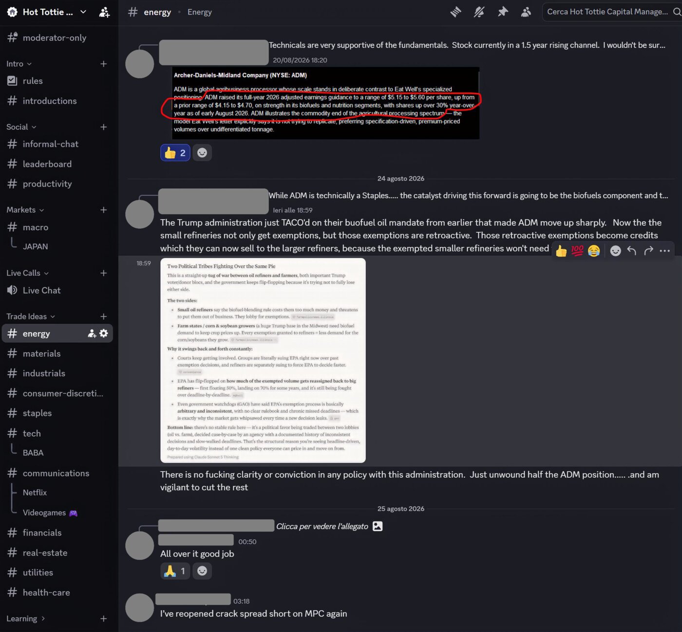Community trading discussion screenshot